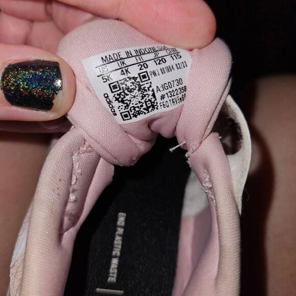 Adidas Pink & White Velcro Sneakers Toddler Size 5 - Picture 7 of 7